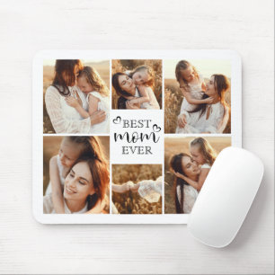 Modern Best Mum Photo Collage Personalised Gift Mouse Pad
