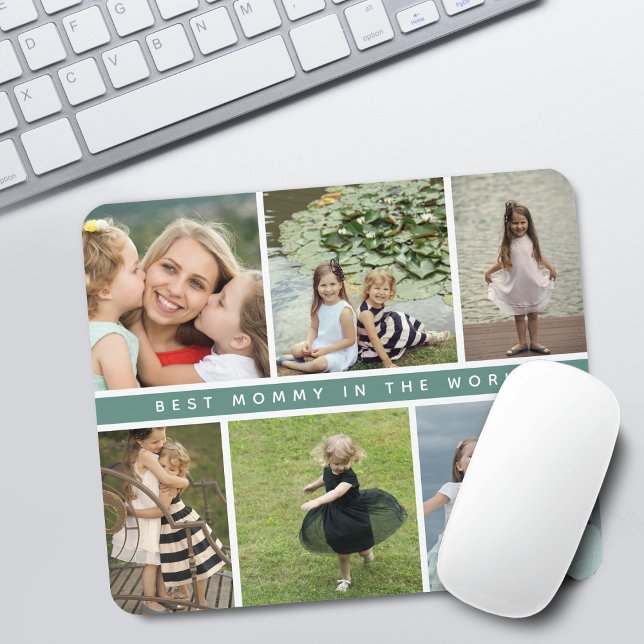 Modern Best Mummy Photo Collage Mouse Pad (Modern Best Mommy Photo Collage Mouse Pad)