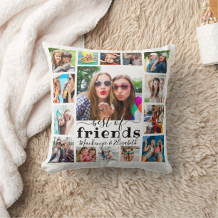 Modern BEST OF FRIENDS 15 Photo Collage Cushion
