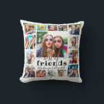 Modern BEST OF FRIENDS 15 Photo Collage Cushion<br><div class="desc">Easily create a photo collage memory keepsake pillow for your best friend or friends titled BEST OF FRIENDS and personalised with 15 photos and names in a chic handwritten script in black against an editable white background colour you can change to another colour or select from styled graphic backgrounds clicking...</div>