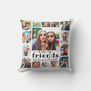 Modern BEST OF FRIENDS 15 Photo Collage Cushion