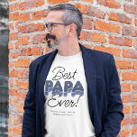 Modern Best Papa Ever T-Shirt<br><div class="desc">Give your father the recognition he deserves with this fun and modern “Best Papa Ever” t-shirt. With bold blue tones and the personal touch of his kids names incorporated, this fashionable and comfortable t-shirt is the perfect way to show how much you care. Great for birthdays, fathers day, or just...</div>