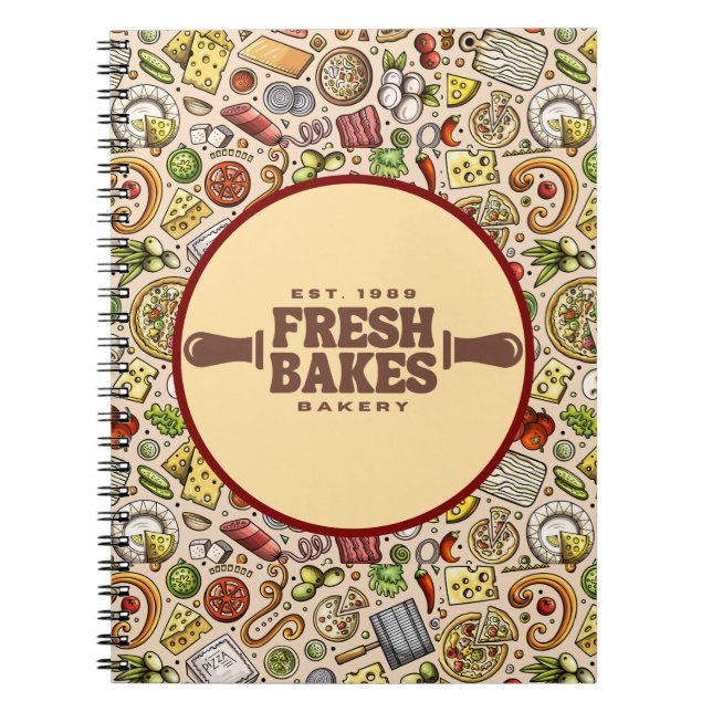 Modern Best Pizza In Town Professional  Notebook (Front)