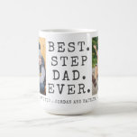 Modern BEST STEPDAD EVER 2 Photos Personalised Coffee Mug<br><div class="desc">Modern BEST STEPDAD EVER 2 Photos Personalised Coffee Mug. Create a personalised, custom coffee mug for a father featuring 2 pictures, your custom title and/or message in your choice of font styles and colours. The sample is shown with the editable title BEST. STEPDAD. EVER. in charcoal grey classic typography with...</div>