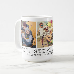 Modern BEST STEPDAD EVER 3 Photos Personalised Coffee Mug