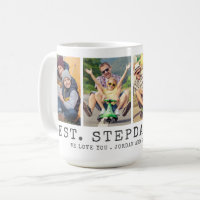 Modern BEST STEPDAD EVER 4 Photos Personalised