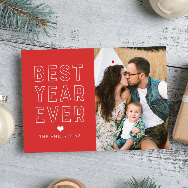 Modern Best Year Ever | Holiday Photo Card (Creator Uploaded)
