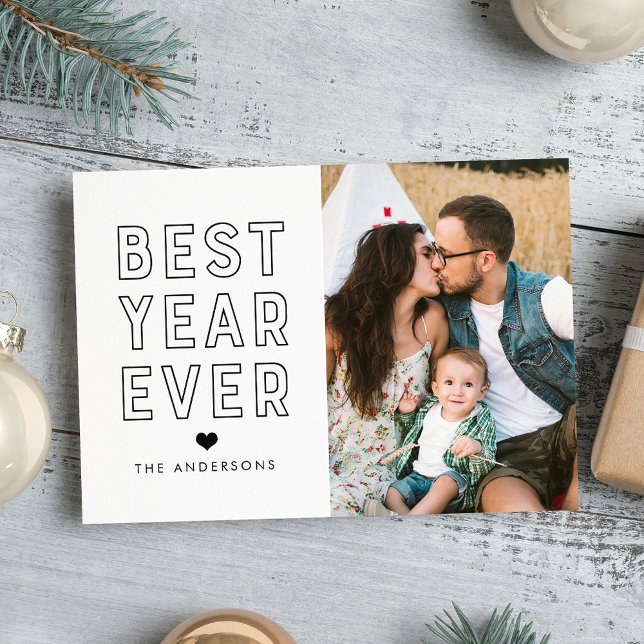 Modern Best Year Ever Photo Holiday Card (Creator Uploaded)