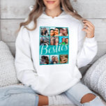Modern Bestie Green & White 9 Photo Collage Hoodie<br><div class="desc">Celebrate your friendship with this vibrant 9-square photo template on a green background, showcasing bold "Bestie" text in a chic handwritten style. Personalise it with names and unique photos to create a meaningful keepsake that honours your bond. Perfect for best friends, birthdays, Galentine's Day, or any occasion, this design blends...</div>