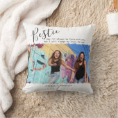 Modern Bestie Quote Photo Personalized BFF Cushion (Blanket)