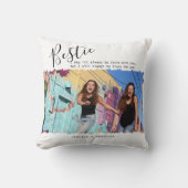 Modern Bestie Quote Photo Personalized BFF Cushion (Front)