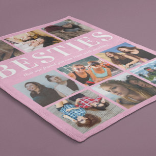 Modern Besties Gift   Best Friends Pink Fleece Blanket