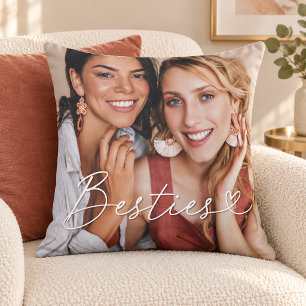 Modern Besties Script Photo Best Friend Gift Cushion