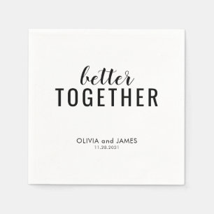 Modern Better Together Engaged Engagement Party Napkin