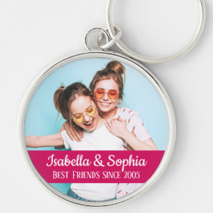 Modern BFF photo Best friends names Key Ring