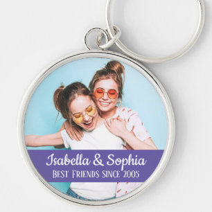 Modern BFF photo Best friends names Key Ring