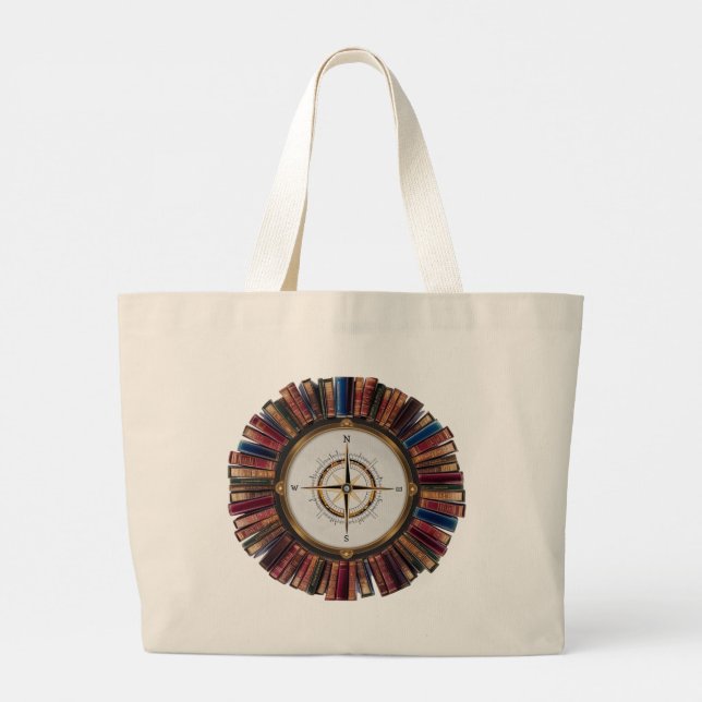 Modern Bibliophile Tote Bag - Minimalist Library  (Back)