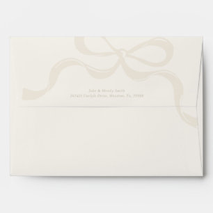 Modern Big Cream Bows & Ribbons Pre Addressed  Envelope