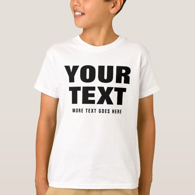  Modern Big Font Words Kids Boys Custom Template T-Shirt (Front)