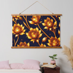 Modern Big Luxury Gold Rose Collection Hanging Tapestry