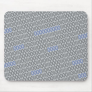 Modern Binary Code Black Blue on any Colour Mouse Pad