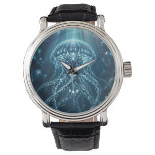 "Modern Bioluminescent Jellyfish Deep Sea Wall Clo Watch