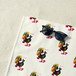 Modern Bird Beach Towel Funny