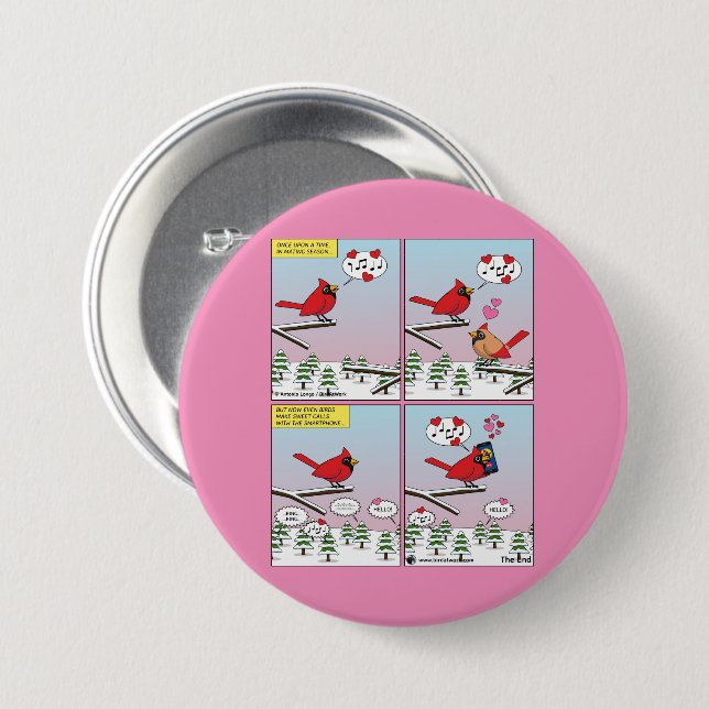 Modern Bird Mating Calls Comic 7.5 Cm Round Badge (Front & Back)