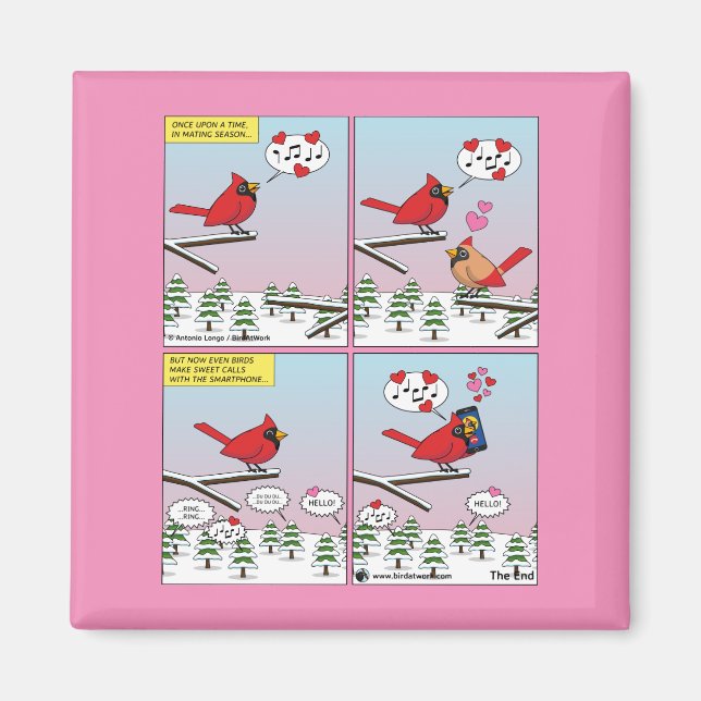 Modern Bird Mating Calls Comic Magnet (Front)