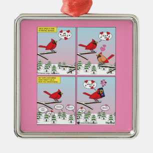 Modern Bird Mating Calls Comic Metal Tree Decoration