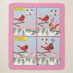 Modern Bird Mating Calls Comic Sherpa Blanket