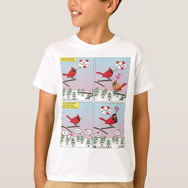 Modern Bird Mating Calls Comic T-Shirt (Front)