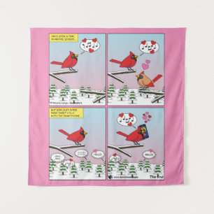 Modern Bird Mating Calls Comic Tapestry