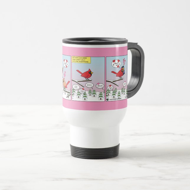 Modern Bird Mating Calls Comic Travel Mug (Front Right)