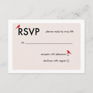 Modern Birdcage Wedding RSVP Card - Red