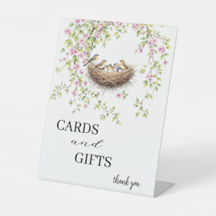 Modern Birds and Flowers Wedding Cards & Gifts     Pedestal Sign