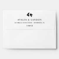 Modern Birds of a Feather Wedding Pre-Addressed