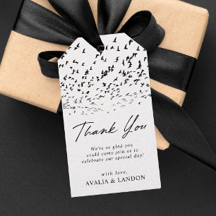 Modern Birds of a Feather Wedding Thank You Gift Tags