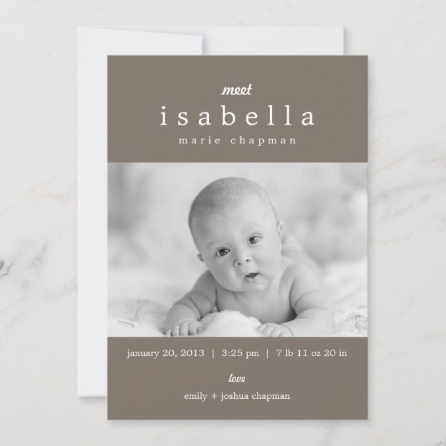 MODERN Birth Announcements (Front)