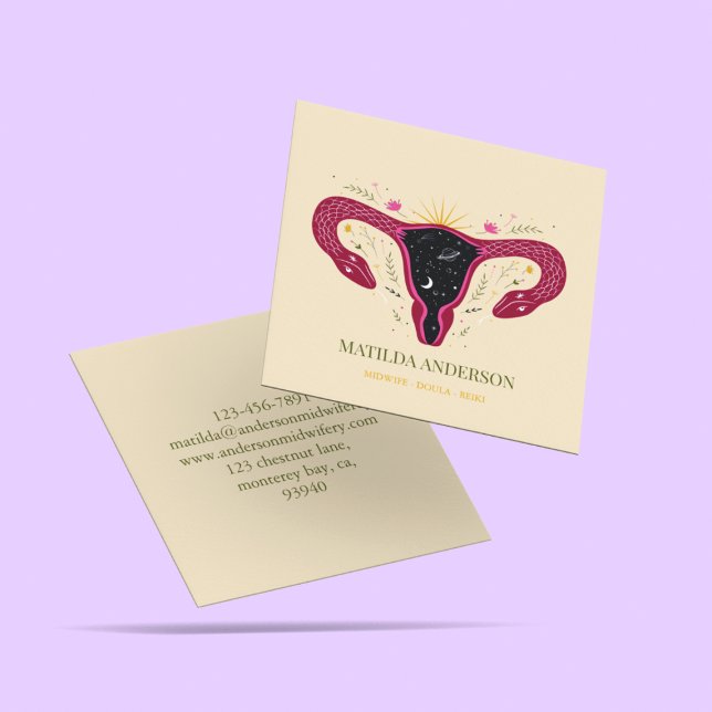 Modern Birth Coach Midwife Nurse Doula Square Business Card (Creator Uploaded)