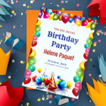 Modern birthday card - birthday invitation card
