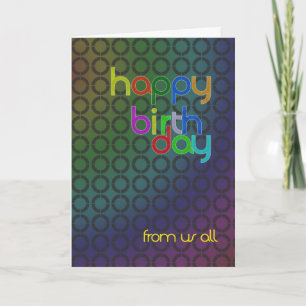 Modern Birthday card from us all