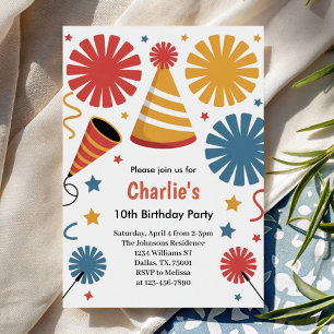 Modern Birthday Confetti Fun Invitation