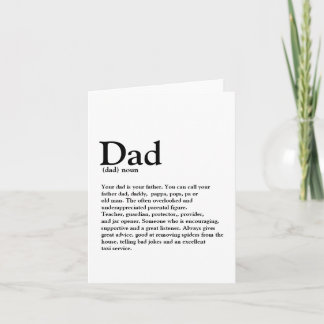 Modern Birthday Dad definition trendy typography Card