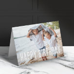 Modern Birthday | Fun Photo Lovely Stylish Cute Card<br><div class="desc">Beautiful photograph greeting card with a simple, modern, minimalist "Happy Birthday" quote banner on a semi-transparent overlay background. This versatile card can be personalised with your own photograph, name and birthday date to make a truly unique and bespoke card for your loved one. The inside message "Wishing you a wonderful...</div>