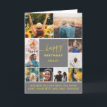 Modern birthday grey yellow 10 photo collage grid card<br><div class="desc">Modern simple birthday grey and yellow 10 photo collage grid with yellow editable colours and modern typography.</div>