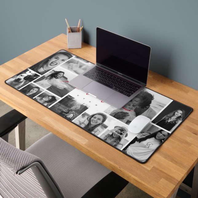 Modern BIrthday Mum Dad Family Photo Collage Desk Mat (Office 2)