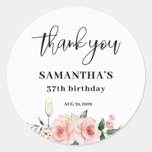 Modern Birthday Party   Classic Round Sticker