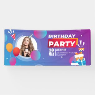 Modern Birthday Party Horizontal Banner