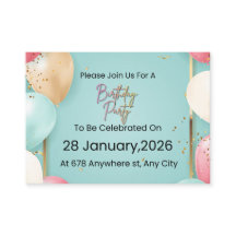  Modern Birthday Party Invitation || Customizable 